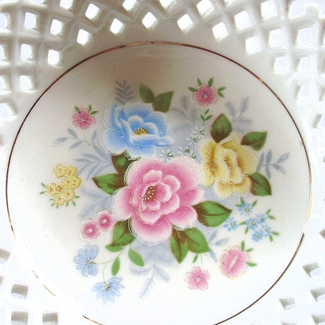 Vintage Durchbruchschälchen - 2er Set - Blumendekor 70er Jahre