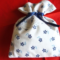 Lavendelsäckchen♥weiß♥blaue Streublümchen♥von Hobbyhaus