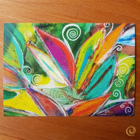 Bunte Postkarte Fülle