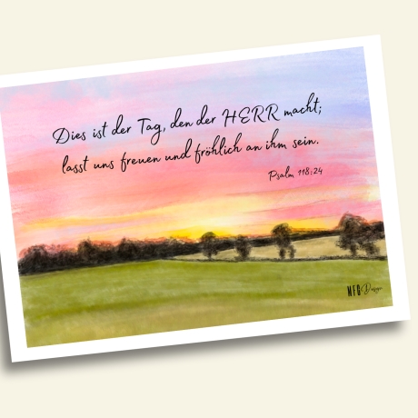 Postkarte Sonnenuntergang Süddänemark
