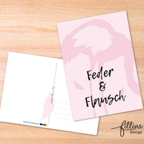 Designpostkarte: Feder & Flausch
