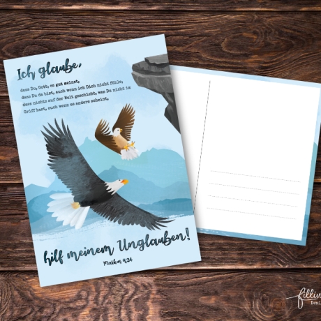 christliche Postkarte | Adler | Glaube | Vertrauen | Unglaube