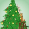 weihnachtliche Klappkarte: Kätzchen und Weihnachtsbaum