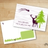 weihnachtliche Postkarte, Winter, Reh