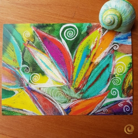 Bunte Postkarte Fülle