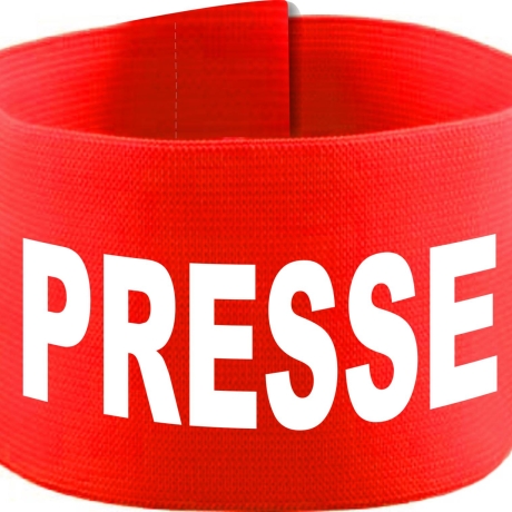 Klett-Armbinde 10 cm Höhe bedruckt mit PRESSE