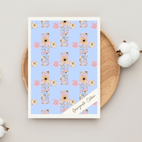 Grußkarten-Set Ostern- Pattern-Design -nachhaltig gedruckt