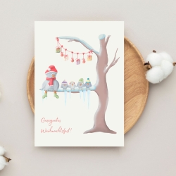 Weihnachtskarte-Vögel-nachhaltig gedruckt