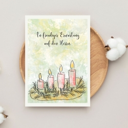 Weihnachtskarte-Adventskranz-nachhaltig gedruckt