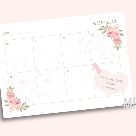 Wochenplaner DIN A4 mit Bibelvers 