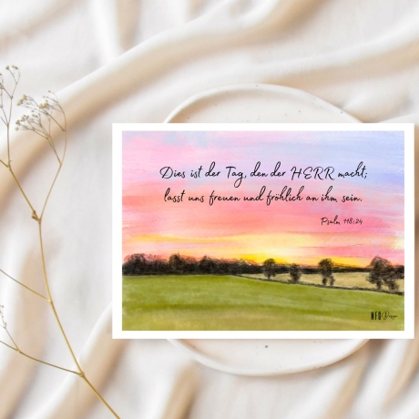 Postkarte Sonnenuntergang Süddänemark-nachhaltig gedruckt