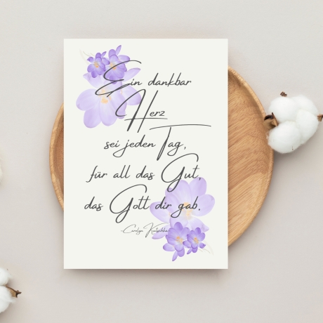 Grußkarte Krokusse-christliche Poesie-nachhaltig gedruckt