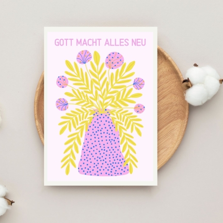 Grußkarte Gott macht alles neu 2026 -nachhaltig gedruckt