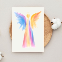 Grußkarte handgezeichneter Engel -nachhaltig gedruckt