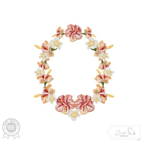 Blumenrahmen Stickdatei – Tropisches Blumenmotiv als Rahmen