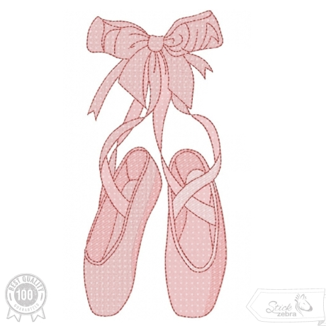Ballettschuhe Stickdatei – Zartes Motiv für kleine Tänzerinnen