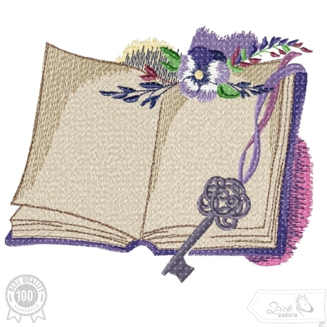 Buch Stickdatei – Blumen mit Schlüssel für Leseknochen& Geschenke