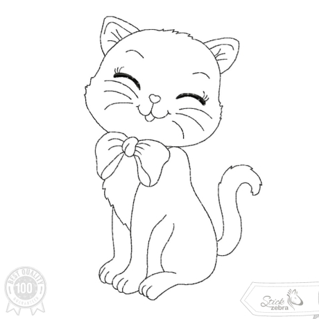 Katze Stickdatei – Ausmalmotiv für Kinder & kreative Regentage