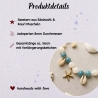 Kauri Muschel Halskette mit Jadeperlen – blau & natur