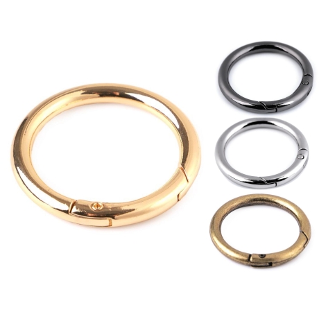 Karabiner Ring 32mm Gold Silber Altmessing Schwarz