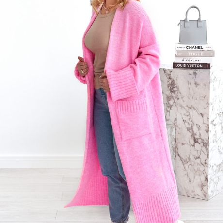 Langer oversize Strickmantel Strickjacke Cardigan Weste  S-XL