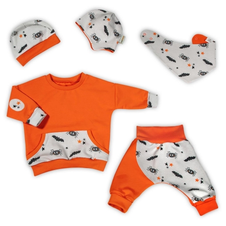 Pullover Sweater Hallowen Spinne & Fledermaus 