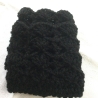 Pulswärmer schwarz in einem Muschelmuster handgehäkelt