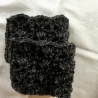 Pulswärmer schwarz-grau Muschelmuster handgehäkelt von Hobbyhaus