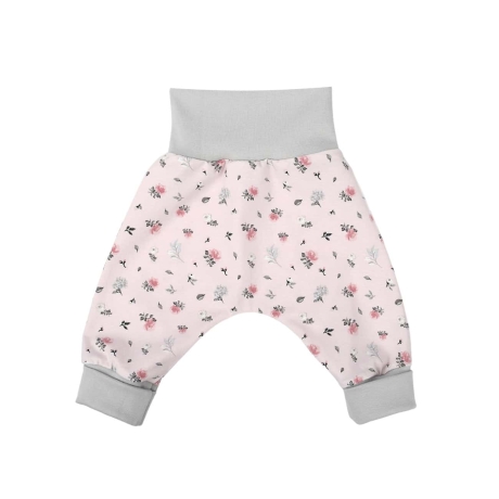 3-tlg Baby Pumphosen-Mütze-Tuch Set Erstlingsoutfit Zarte Rosen 