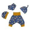3-tlg Baby Pumphosen-Mütze-Tuch Set Erstlingsoutfit Baustelle