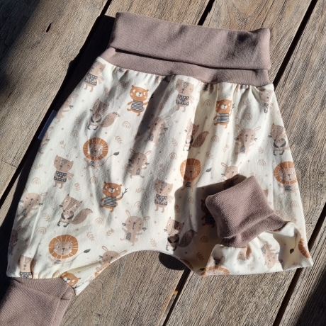 Mitwachshose, Pumphose Waldtiere, Gr. 62 - 74