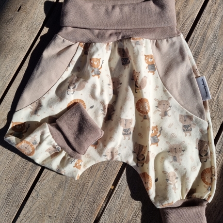 Mitwachshose, Pumphose Waldtiere, Gr. 62 - 74