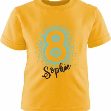 Kinder Kurzarm T-Shirt PUNKTE ZAHL personalisiert mit Name + Zahl