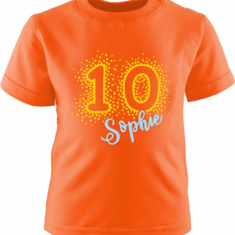 Kinder Kurzarm T-Shirt PUNKTE ZAHL personalisiert mit Name + Zahl