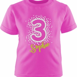 Kinder Kurzarm T-Shirt PUNKTE ZAHL personalisiert mit Name + Zahl