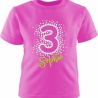 Kinder Kurzarm T-Shirt PUNKTE ZAHL personalisiert mit Name + Zahl