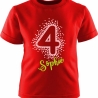 Kinder Kurzarm T-Shirt PUNKTE ZAHL personalisiert mit Name + Zahl