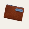 Mini-Portemonnaie aus Cord blau „Blue Flower“ Brieftasche