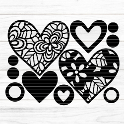 Herzblumen Plotterdatei SVG DXF FCM Herzblumen Plotterdatei SVG DXF FCM