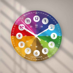 Acryl Lernuhr 20 cm – leise & inkl. Lernmaterial | rainbowatch©