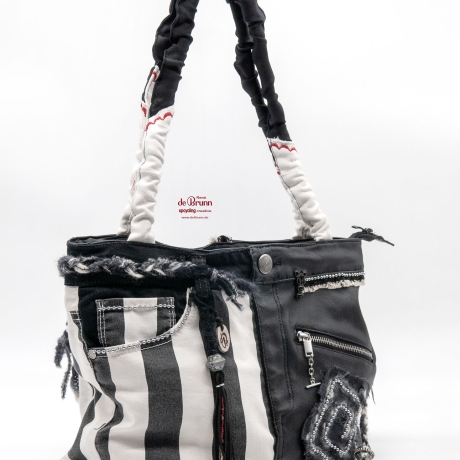 UPCYCLING Handtasche aus Jeans und Kunstleder