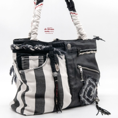 UPCYCLING Handtasche aus Jeans und Kunstleder