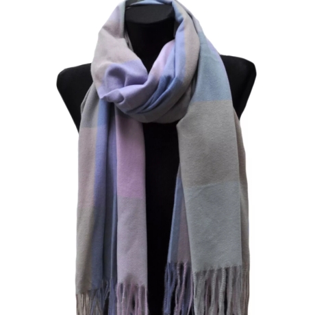Damen-Herren-Baumwoll-Karo-Winterschal, 180x70 cm, neu