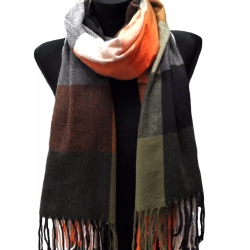 Damen-Herren-Baumwoll-Karo-Winterschal, 180x70 cm, neu