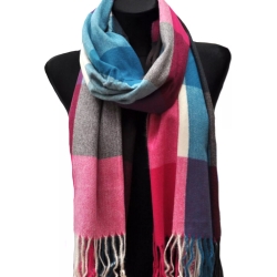 Damen-Herren-Baumwoll-Karo-Winterschal, 180x70 cm, neu