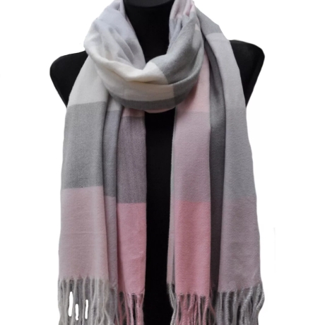 Damen-Herren-Baumwoll-Karo-Winterschal, 180x70 cm, neu