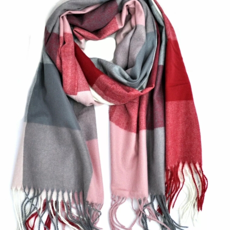 Damen-Herren-Baumwoll-Karo-Winterschal, 180x70 cm, neu