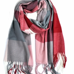 Damen-Herren-Baumwoll-Karo-Winterschal, 180x70 cm, neu