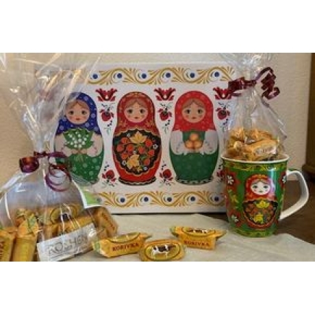 3 Matr.-Becher + je 1 Beutel mit 250 gr. Korivka-Karamellen