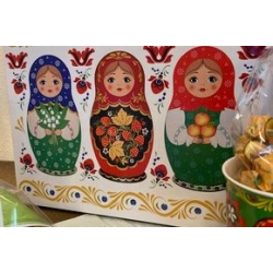 3 Matroschka-Keramik-Becher, 330 ml, handbemalt + 3x250 g